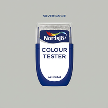 Last bilde i Galley viewer, Colour tester i farge Nordsjö Silver smoke