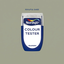 Last bilde i Galley viewer, Colour tester i farge Nordsjö Soulful Sage